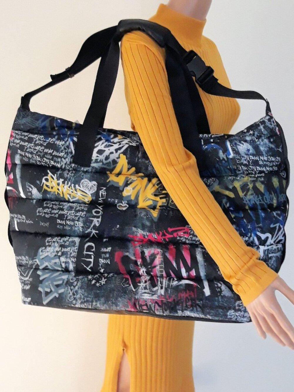 DKNY NORA WEEKENDER DUFFLE BAG WITH GRAFFITI PRINT  MSRP$178 NWT
